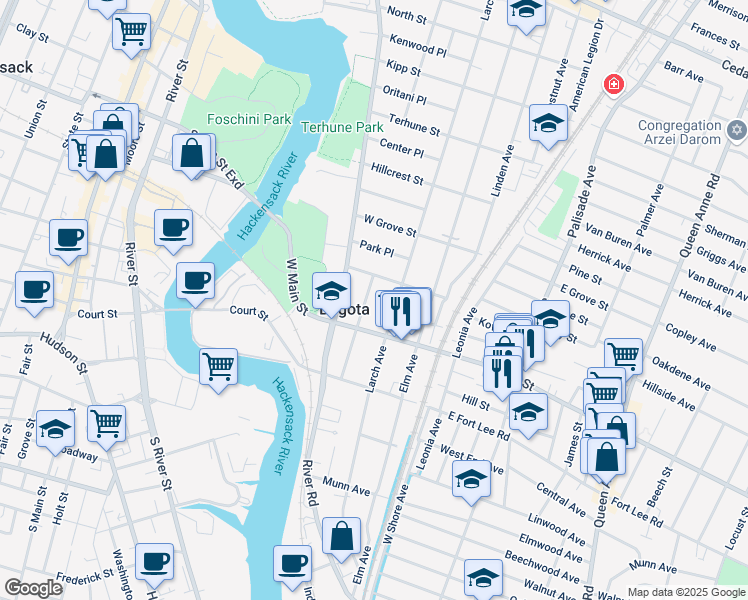 map of restaurants, bars, coffee shops, grocery stores, and more near 367 Orchard Terrace in Bogota