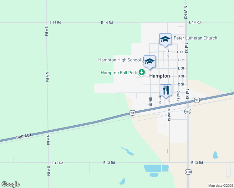 map of restaurants, bars, coffee shops, grocery stores, and more near 600-898 West B Street in Hampton