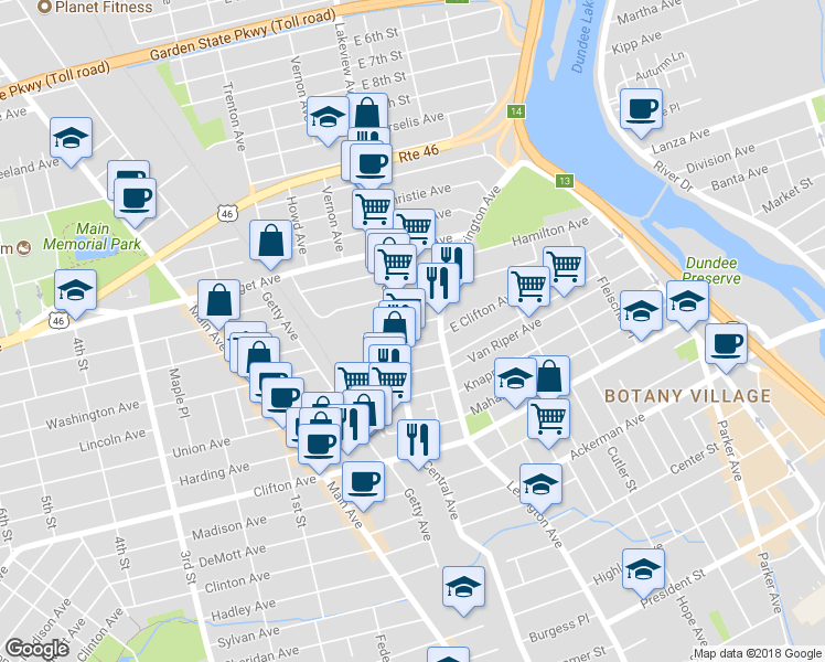 map of restaurants, bars, coffee shops, grocery stores, and more near 23 Caroline Avenue in Clifton
