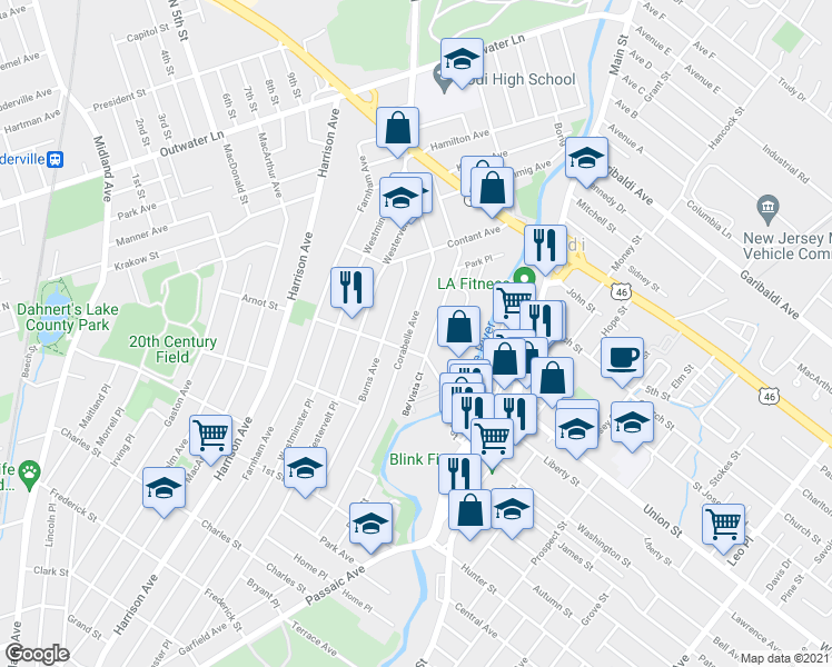 map of restaurants, bars, coffee shops, grocery stores, and more near 145 Corabelle Avenue in Lodi