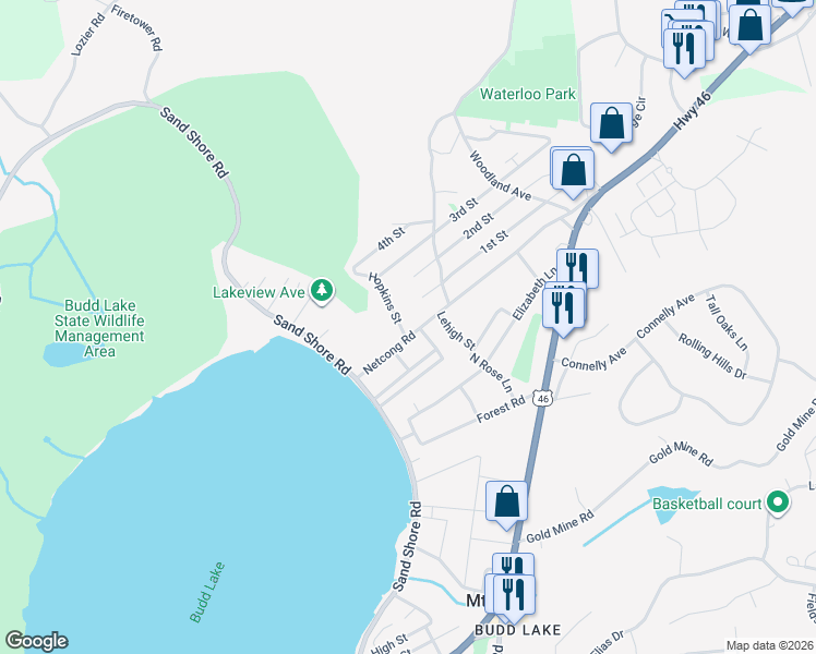 map of restaurants, bars, coffee shops, grocery stores, and more near 63 County Road 649 in Mount Olive