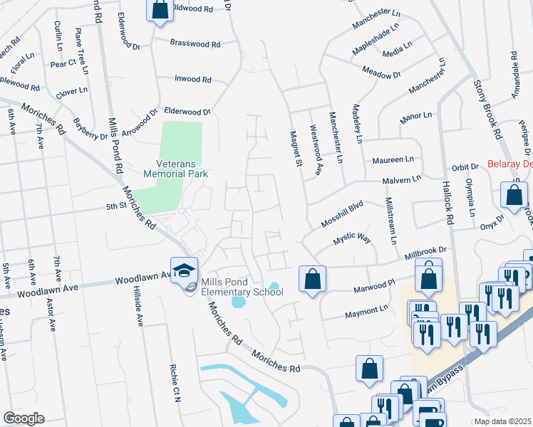map of restaurants, bars, coffee shops, grocery stores, and more near 1007 Cabot Path in Saint James