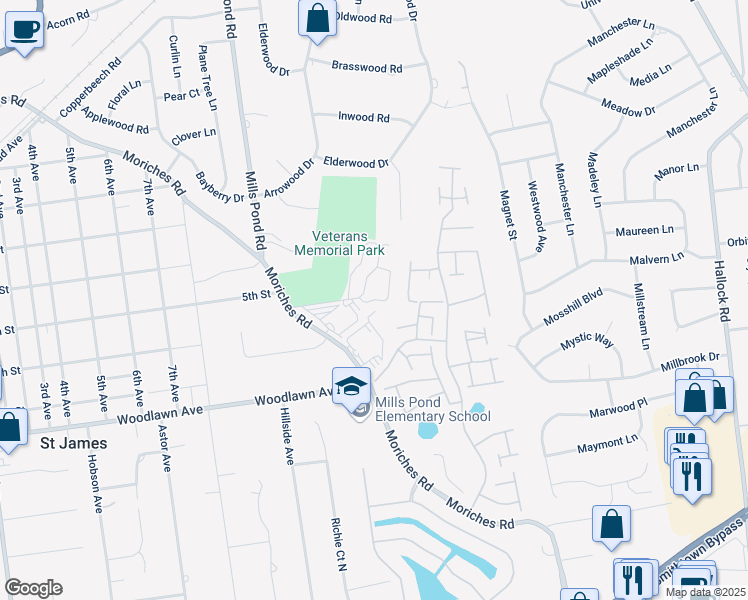 map of restaurants, bars, coffee shops, grocery stores, and more near Picadilly Way in Saint James