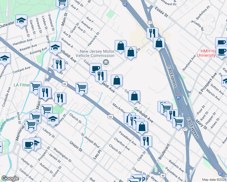 map of restaurants, bars, coffee shops, grocery stores, and more near 273 Garibaldi Ave in Lodi