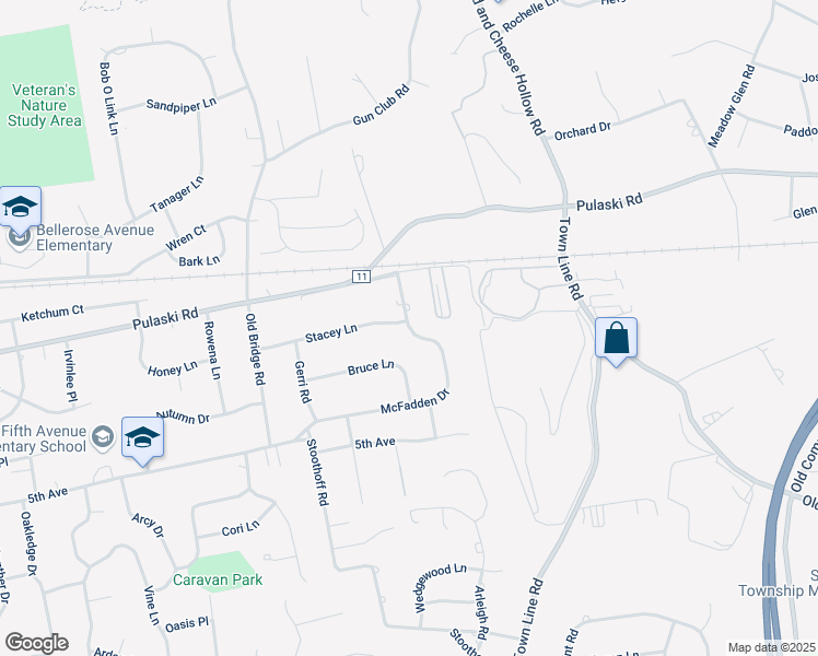 map of restaurants, bars, coffee shops, grocery stores, and more near 1243 Mc Fadden Drive in East Northport