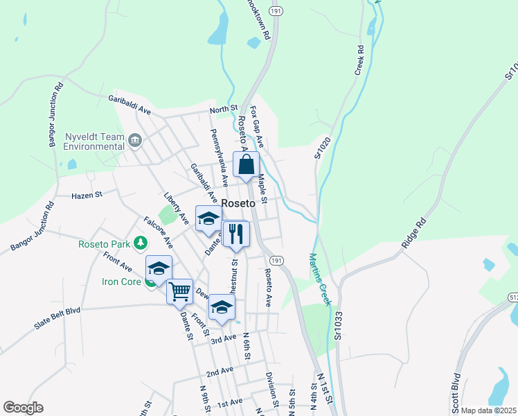 map of restaurants, bars, coffee shops, grocery stores, and more near 36 Columbus Street in Bangor