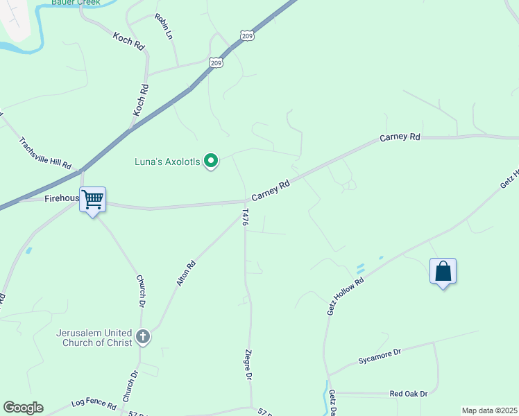 map of restaurants, bars, coffee shops, grocery stores, and more near 518 Carney Road in Palmerton