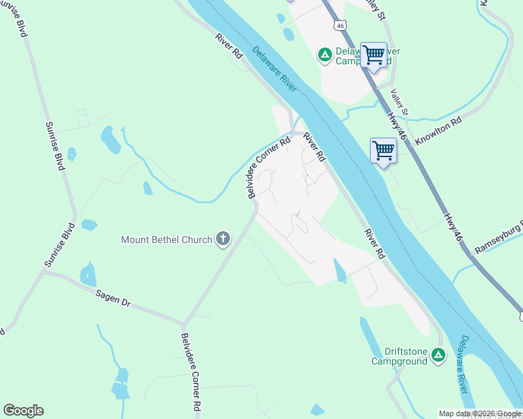 map of restaurants, bars, coffee shops, grocery stores, and more near 13 Apache Drive in Mount Bethel