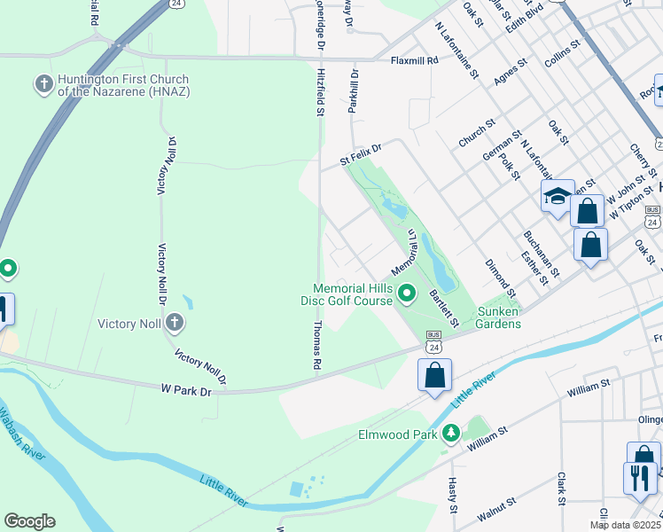 map of restaurants, bars, coffee shops, grocery stores, and more near 554 Hitzfield Street in Huntington