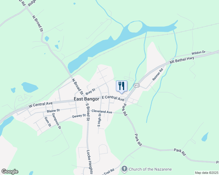 map of restaurants, bars, coffee shops, grocery stores, and more near 34 Hazen Avenue in Bangor