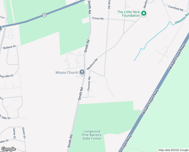 map of restaurants, bars, coffee shops, grocery stores, and more near 9 Peconic Road in Ridge