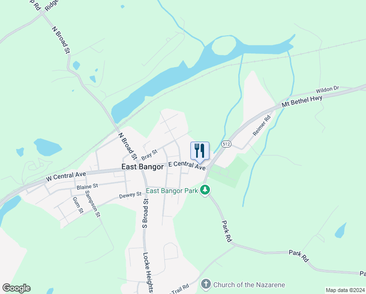 map of restaurants, bars, coffee shops, grocery stores, and more near 34 Hazen Avenue in Bangor