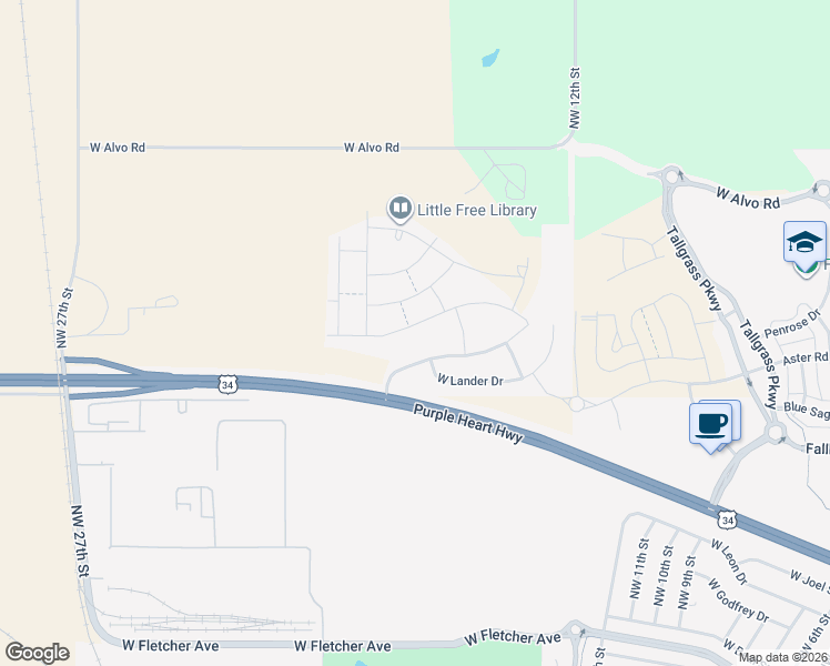 map of restaurants, bars, coffee shops, grocery stores, and more near 1651 West Big Sky Road in Lincoln
