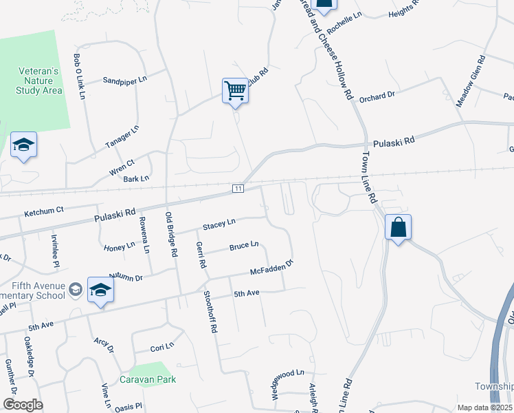 map of restaurants, bars, coffee shops, grocery stores, and more near 1245 McFadden Drive in East Northport