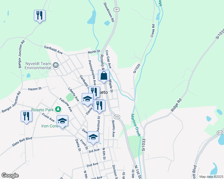 map of restaurants, bars, coffee shops, grocery stores, and more near 36 Columbus Street in Bangor