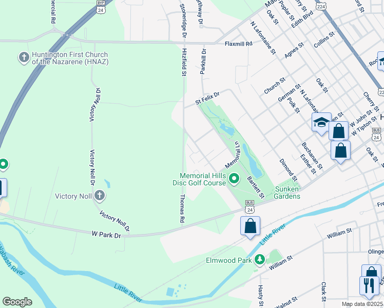 map of restaurants, bars, coffee shops, grocery stores, and more near 554 Hitzfield Street in Huntington