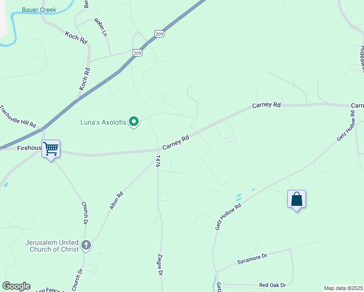 map of restaurants, bars, coffee shops, grocery stores, and more near 536 Carney Road in Palmerton