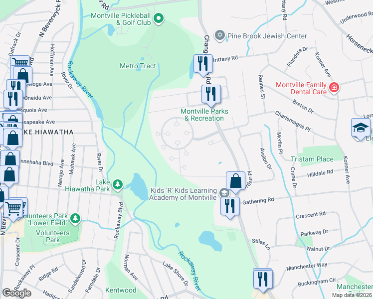 map of restaurants, bars, coffee shops, grocery stores, and more near 17 Constitution Court in Montville