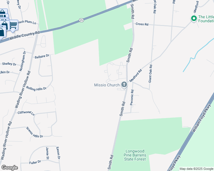 map of restaurants, bars, coffee shops, grocery stores, and more near 2E Independence Court in Ridge