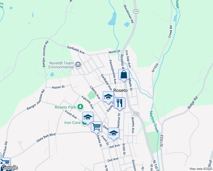 map of restaurants, bars, coffee shops, grocery stores, and more near 3 Jewel Street in Roseto