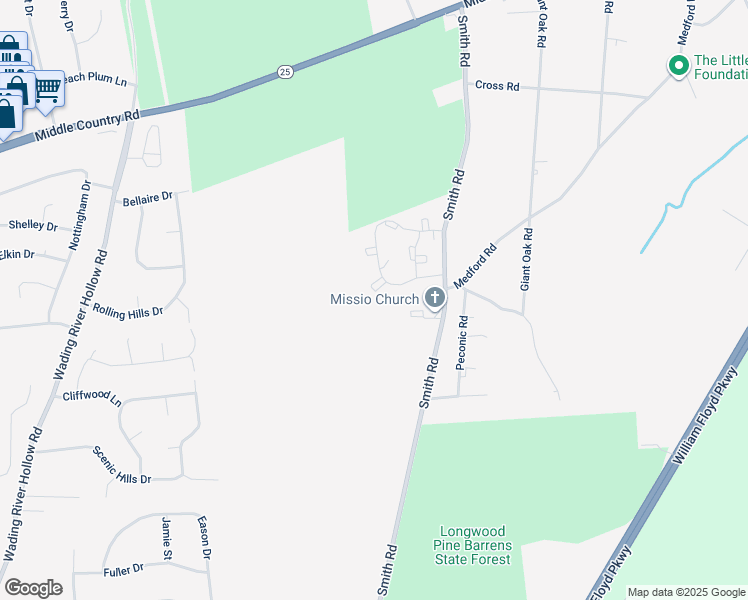 map of restaurants, bars, coffee shops, grocery stores, and more near 2E Independence Court in Ridge