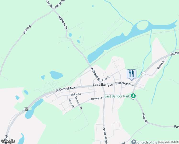 map of restaurants, bars, coffee shops, grocery stores, and more near 17 Railroad Avenue in Bangor