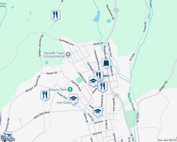 map of restaurants, bars, coffee shops, grocery stores, and more near 11 Jewel Street in Roseto