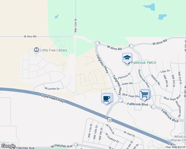 map of restaurants, bars, coffee shops, grocery stores, and more near 801 Aster Road in Lincoln
