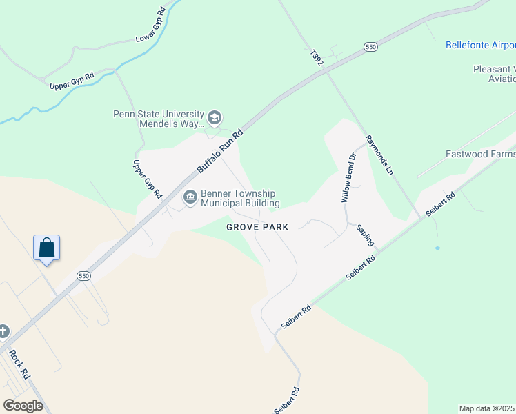 map of restaurants, bars, coffee shops, grocery stores, and more near Chicory Avenue in Bellefonte