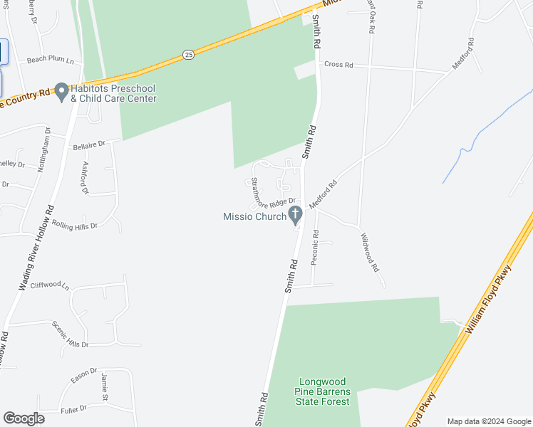 map of restaurants, bars, coffee shops, grocery stores, and more near 3 Independence Court in Ridge