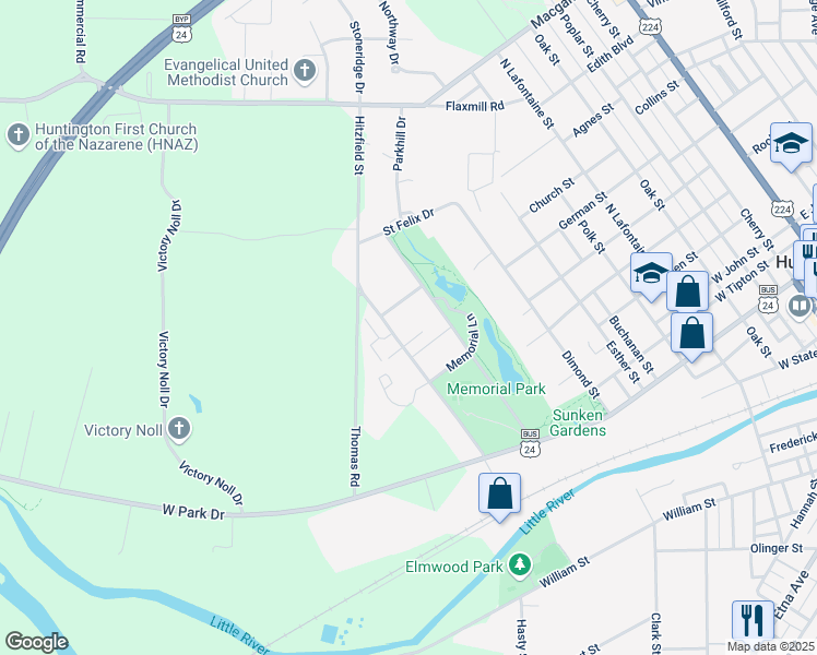 map of restaurants, bars, coffee shops, grocery stores, and more near 600 Bartlett Street in Huntington