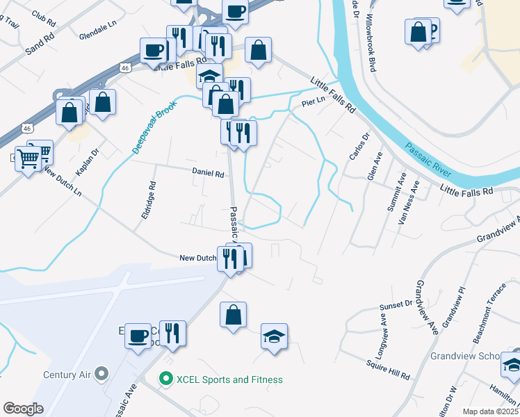 map of restaurants, bars, coffee shops, grocery stores, and more near 10 Orlando Drive in Fairfield