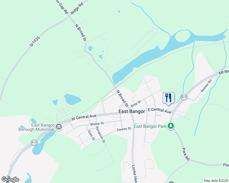 map of restaurants, bars, coffee shops, grocery stores, and more near 17 Railroad Avenue in Bangor