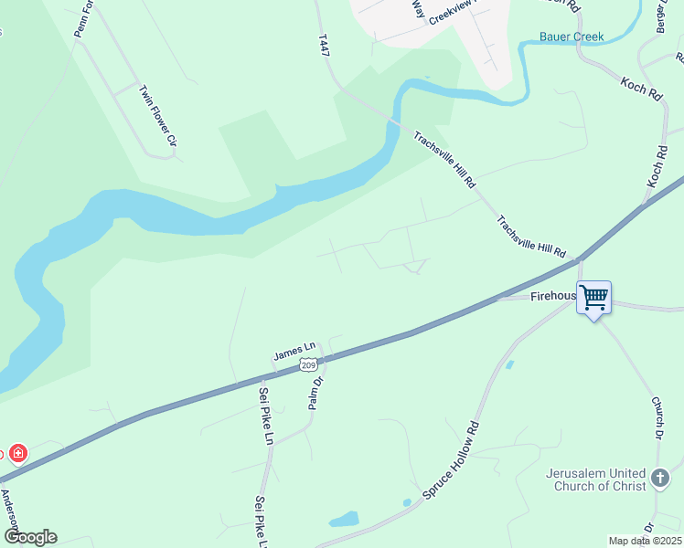 map of restaurants, bars, coffee shops, grocery stores, and more near 188 Black Bear Circle in Kunkletown