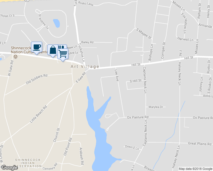 map of restaurants, bars, coffee shops, grocery stores, and more near 108 Heady Creek Lane in Southampton