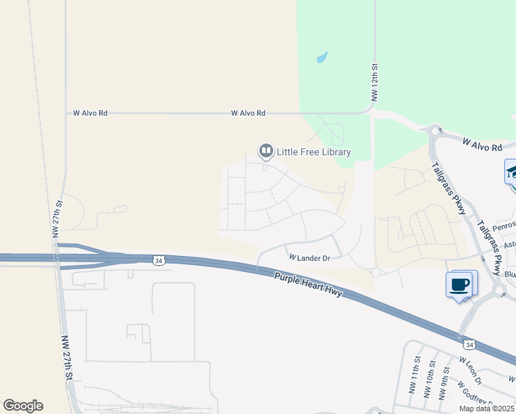 map of restaurants, bars, coffee shops, grocery stores, and more near 7149 Northwest 18th Street in Lincoln