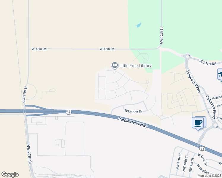 map of restaurants, bars, coffee shops, grocery stores, and more near 7149 Northwest 18th Street in Lincoln