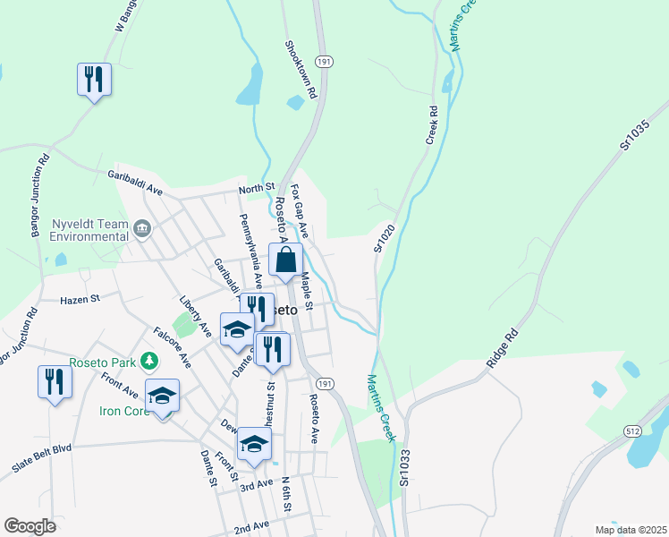 map of restaurants, bars, coffee shops, grocery stores, and more near 69 Fox Gap Avenue in Bangor