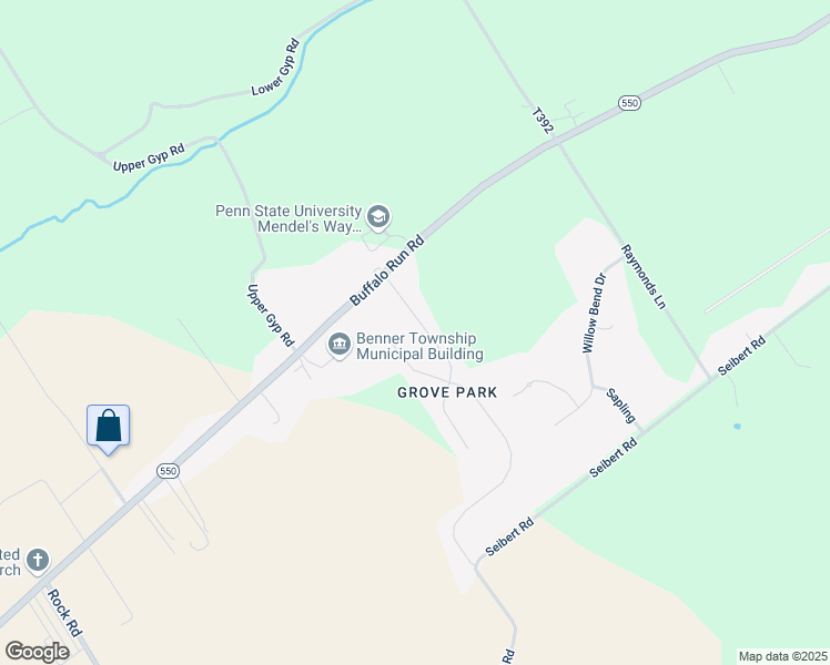 map of restaurants, bars, coffee shops, grocery stores, and more near Chicory Avenue in Bellefonte