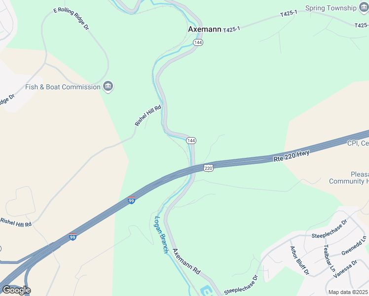 map of restaurants, bars, coffee shops, grocery stores, and more near 1010 Axemann Road in Bellefonte