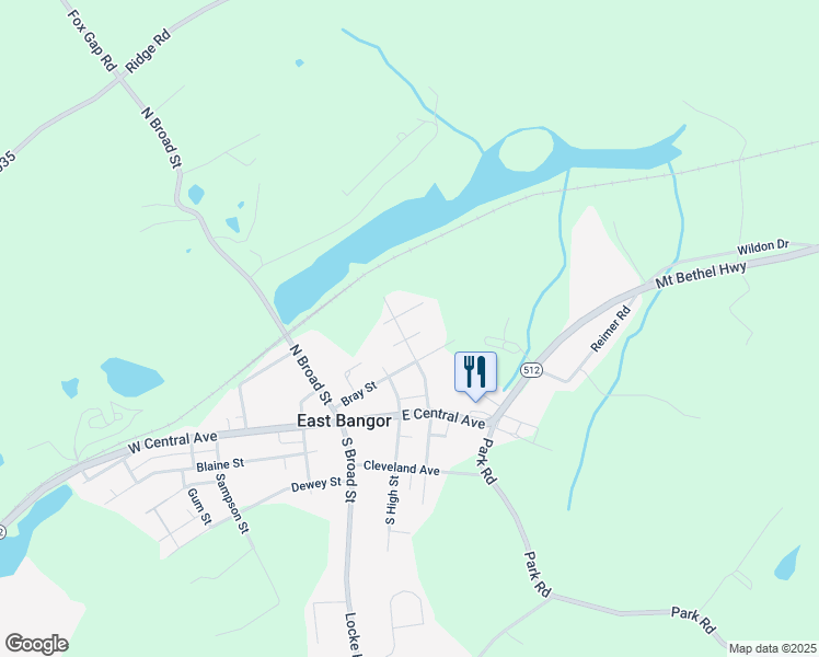 map of restaurants, bars, coffee shops, grocery stores, and more near 202 Hazen Avenue in East Bangor