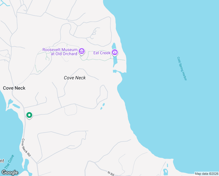 map of restaurants, bars, coffee shops, grocery stores, and more near 26 Tennis Court Road in Oyster Bay