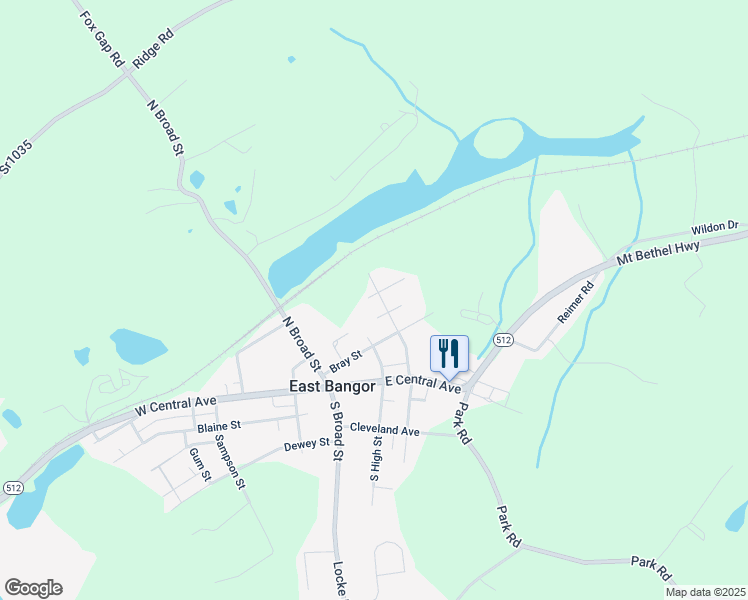 map of restaurants, bars, coffee shops, grocery stores, and more near 221 Hazen Avenue in East Bangor