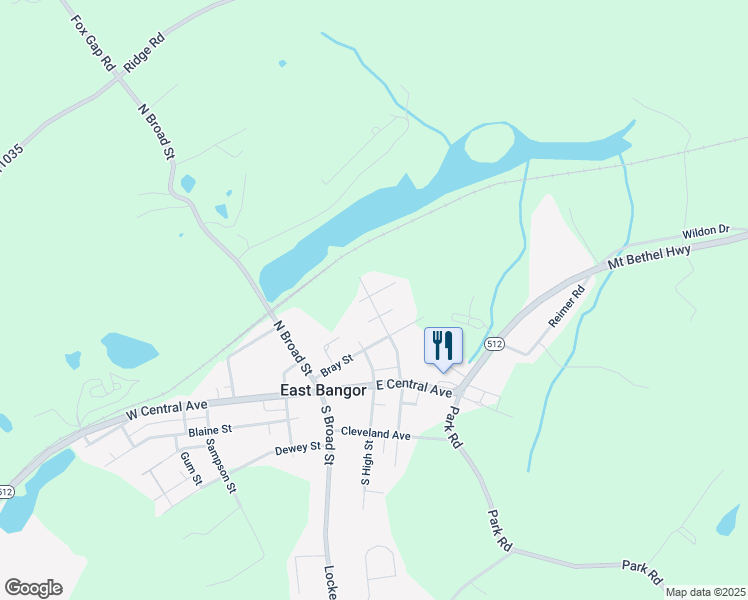 map of restaurants, bars, coffee shops, grocery stores, and more near 218 Hazen Avenue in East Bangor