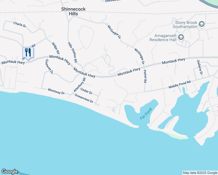 map of restaurants, bars, coffee shops, grocery stores, and more near 25 Kenwood Road in Southampton