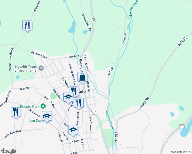 map of restaurants, bars, coffee shops, grocery stores, and more near 69 Fox Gap Avenue in Bangor
