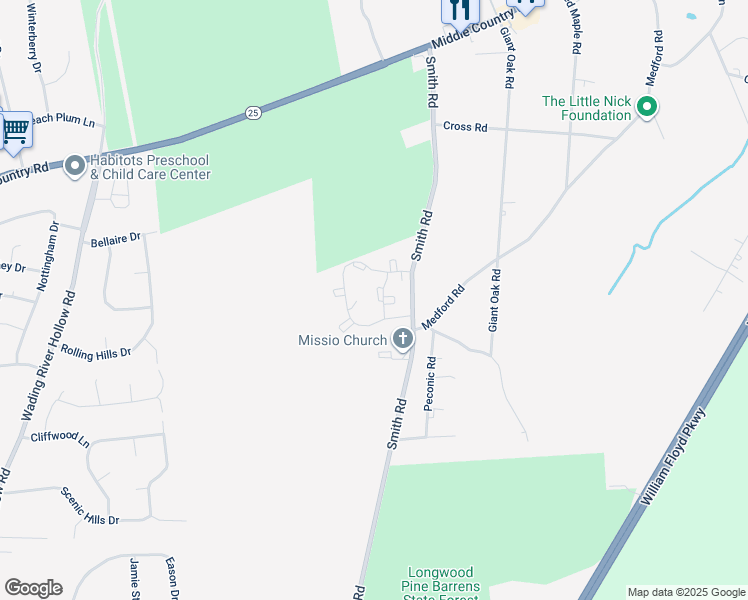 map of restaurants, bars, coffee shops, grocery stores, and more near 1 Ticonderoga Court in Ridge