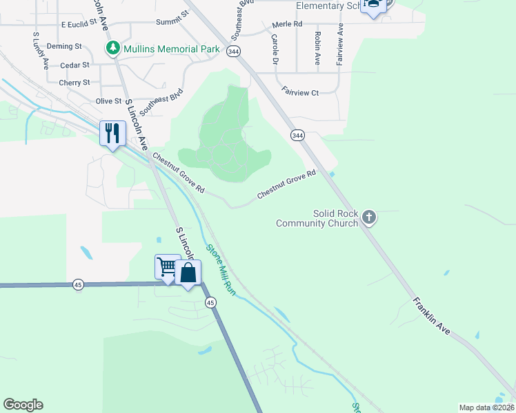 map of restaurants, bars, coffee shops, grocery stores, and more near 1603 Chestnut Grove Road in Salem
