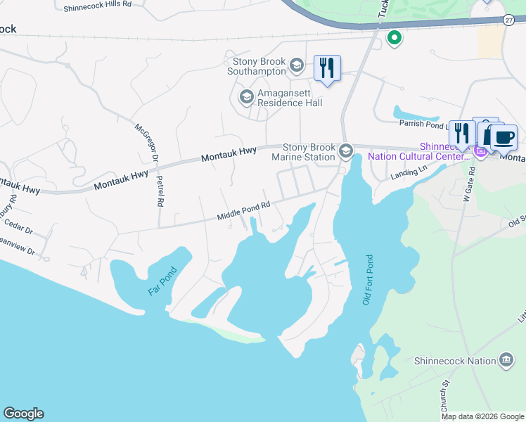 map of restaurants, bars, coffee shops, grocery stores, and more near 50 Road H in Southampton