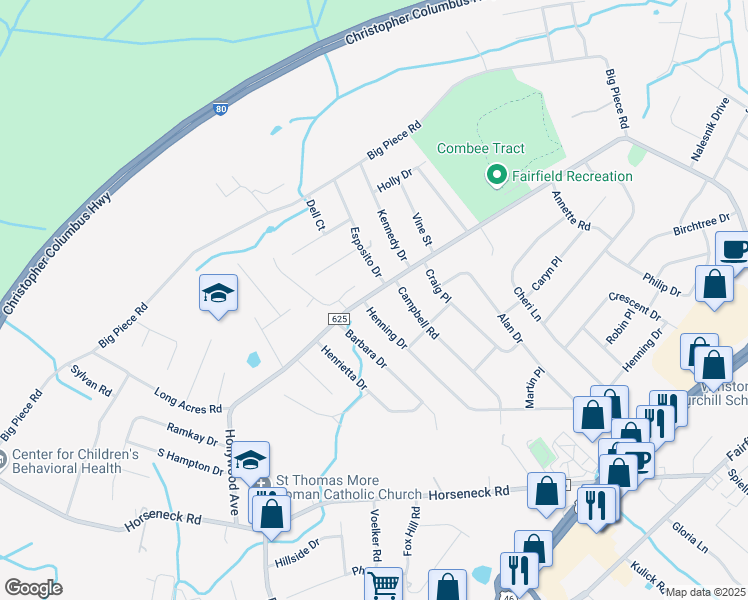 map of restaurants, bars, coffee shops, grocery stores, and more near in Fairfield